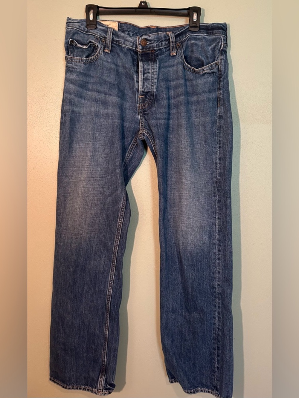 Hollister Botton Fly Classic Straight Men's Blue Jeans 34x32